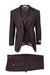 Tiglio Italian Suit - Real Wool Fabric Super 150's San Giovesse Brown, Wide Leg Suit & Vest in Color Brown