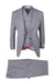 Tiglio Italian Suit - Real Wool Fabric Super 150's San Giovesse Light Gray Birdseye, Wide Leg Suit & Vest in Color Light Gray