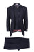 Tiglio Italian Suit - Real Wool Fabric Super 150's San Giovesse Navy, Wide Leg Suit & Vest in Color Navy