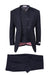 Tiglio Italian Suit - Real Wool Fabric Super 150's San Giovesse Navy, Wide Leg Suit & Vest in Color Navy