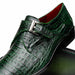 Marco Di Milano Rovigo Green Exotic Crocodile Skin Single Monk-strap Loafers