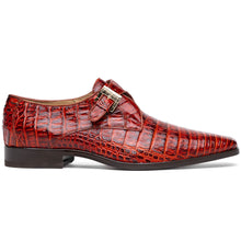 Marco Di Milano Rovigo Rustic Cognac Exotic Crocodile Skin Single Monk-strap Loafers