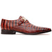 Marco Di Milano Rovigo Cognac Exotic Crocodile Skin Single Monk-strap Loafers