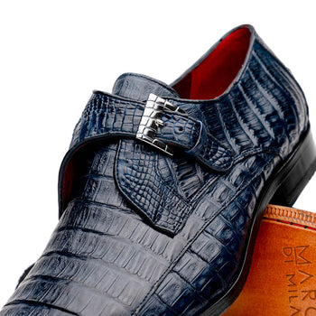 Marco Di Milano Rovigo: Stained Navy Leather Dress Shoe