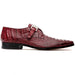 Marco Di Milano Luigi Wine Caiman Crocodile Monk Strap Dress Shoes