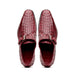 Marco Di Milano Luigi Wine Caiman Crocodile Monk Strap Dress Shoes