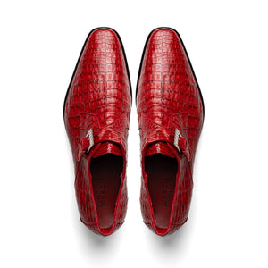 Marco Di Milano Rovigo Red Crocodile Monk-Strap Loafers