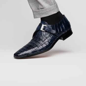 Marco Di Milano Rovigo: Stained Navy Leather Dress Shoe