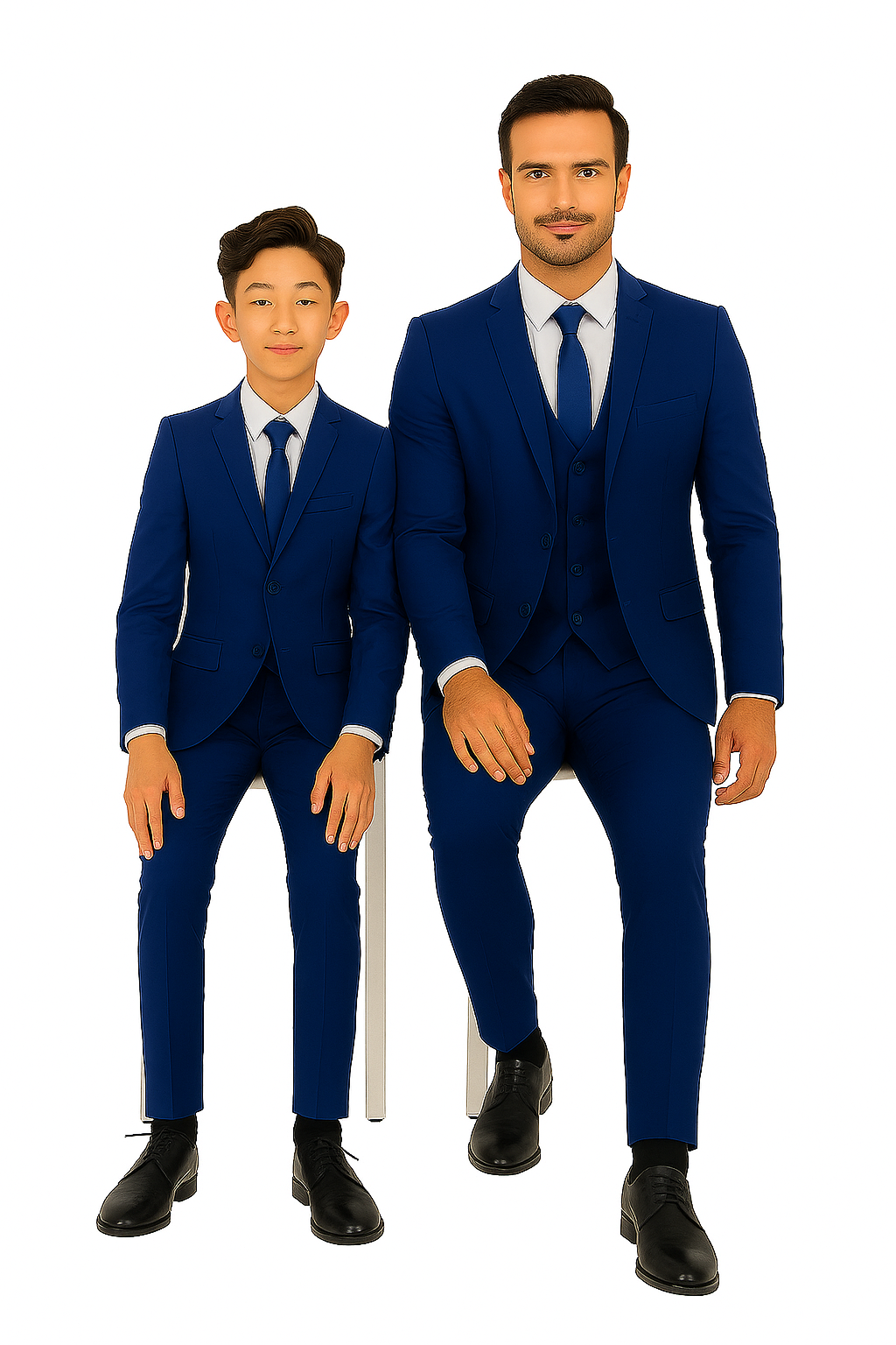 Father and Son Suits -  Royal Blue Boys Suit Perry Ellis Vested Boy's Wedding Suit in Royal Blue - Image 3