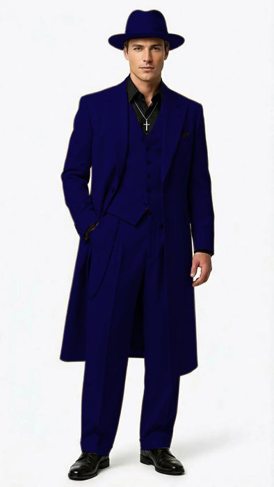 Men’s 1920s Beige Zoot Suit – Long Mafia Gangster Three-Piece Suit in Tan Khaki Color 40 inch Zuit Pachuco Suit