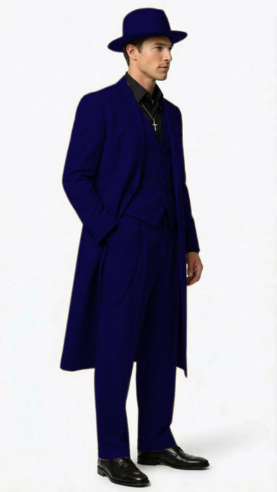 Men’s 1920s Beige Zoot Suit – Long Mafia Gangster Three-Piece Suit in Tan Khaki Color 40 inch Zuit Pachuco Suit