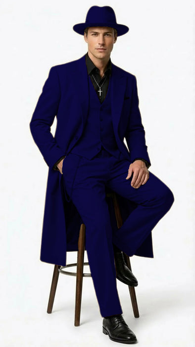 Men’s 1920s Beige Zoot Suit – Long Mafia Gangster Three-Piece Suit in Tan Khaki Color 40 inch Zuit Pachuco Suit