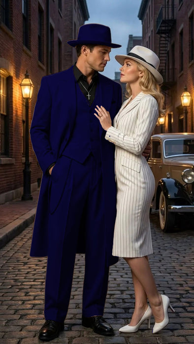 Men’s 1920s Beige Zoot Suit – Long Mafia Gangster Three-Piece Suit in Tan Khaki Color 40 inch Zuit Pachuco Suit