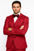 Extra Slim Fit Suit Mens Slim Fit Suit - Fitted Suit - Skinny Suit Ruby Red Tapered Fitted European Cut Suit