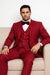 Extra Slim Fit Suit Mens Slim Fit Suit - Fitted Suit - Skinny Suit Ruby Red Tapered Fitted European Cut Suit
