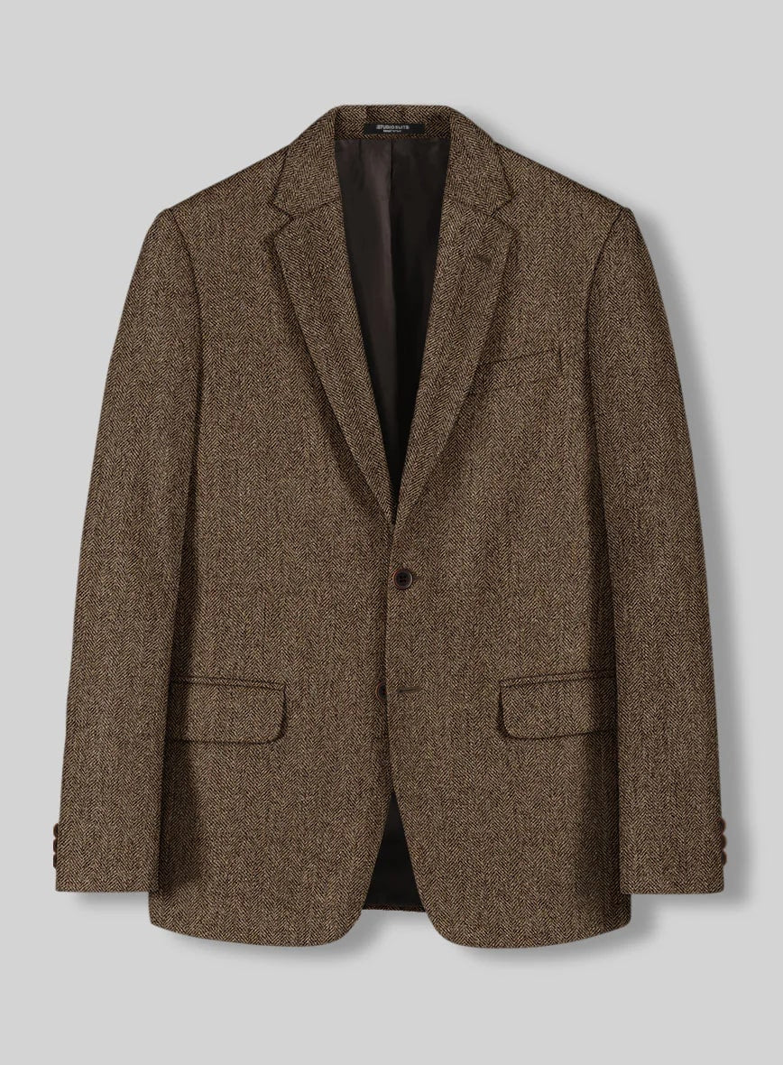 Rust Wool Tweed Suit – Heritage Herringbone Design for Men Modern Fit
