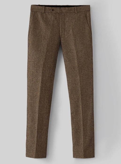 Rust Wool Tweed Suit – Heritage Herringbone Design for Men