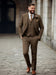 Rust Wool Tweed Suit – Heritage Herringbone Design for Men