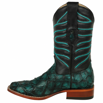 Rustic Turquoise Pirarucu Boots