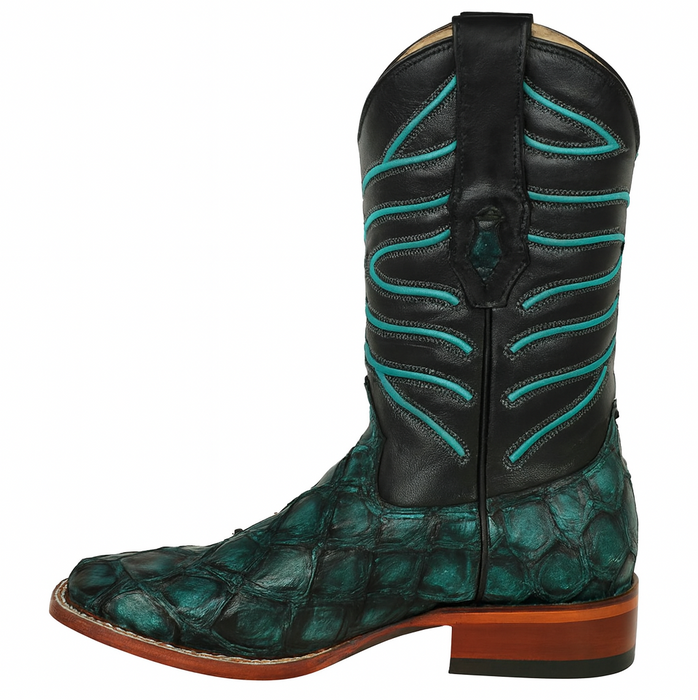 Rustic Turquoise Pirarucu Boots