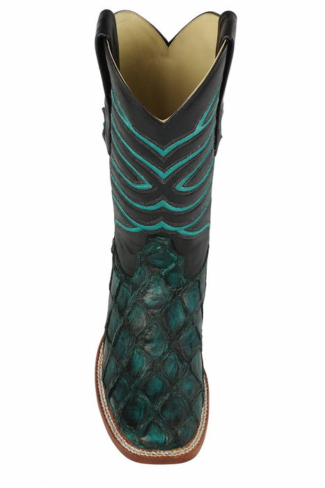 Rustic Turquoise Pirarucu Boots