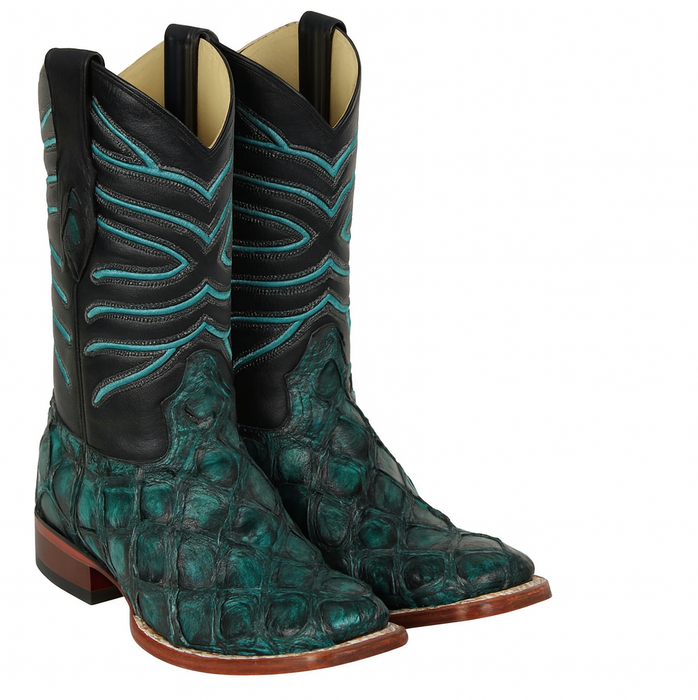 Rustic Turquoise Pirarucu Boots
