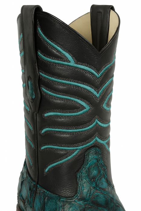 Rustic Turquoise Pirarucu Boots