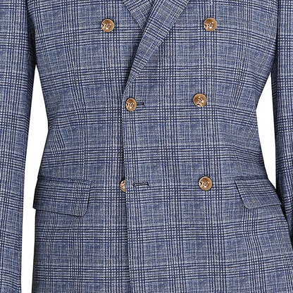 Men Regular-Fit Windowpane Blazer Jacket