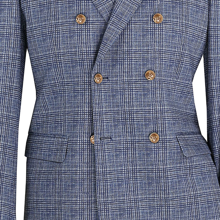 Men Regular-Fit Windowpane Blazer Jacket