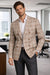 Men Regular-Fit Windowpane Blazer Jacket