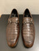 Men’s Regal Brown Slip-On Shoes – Genuine Crocodile & Calfskin Leather