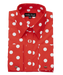 Mens Fashion Polka Dot Dress Shirt – Red White Cotton French Cuff Design