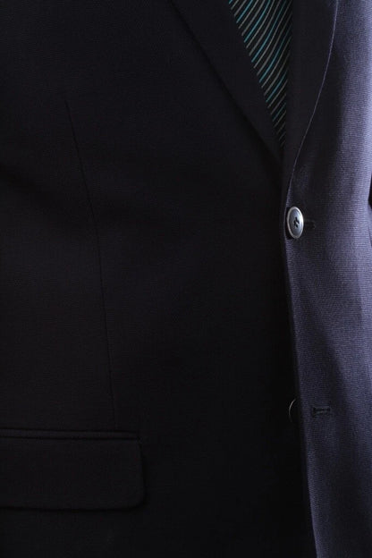 Men’s 2-Button Navy Blazer – Superior Wool-Feel Microfiber Jacket