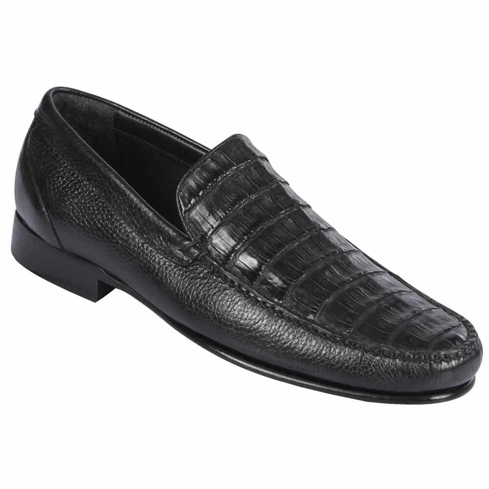 1950s style black dress Los Altos Black Crocodile Dress Shoes - Genuine Gator Skin