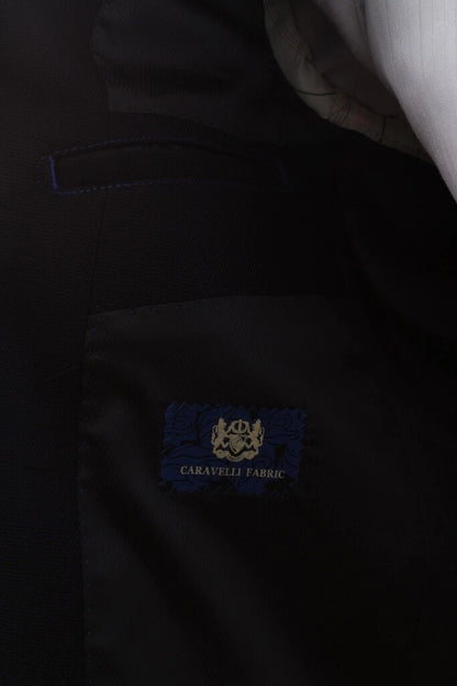 Men’s 2-Button Navy Blazer – Superior Wool-Feel Microfiber Jacket