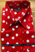 Mens Fashion Polka Dot Dress Shirt – Red White Cotton French Cuff Design