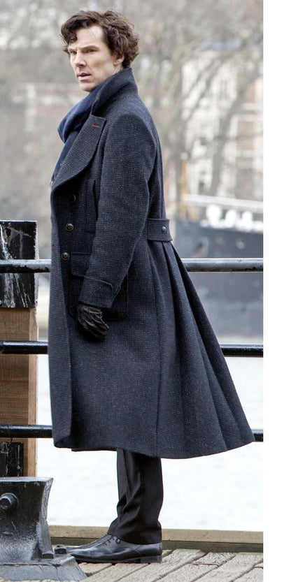 Men's Gray Wool Winter Coat – Classic Sherlock-Inspired Style