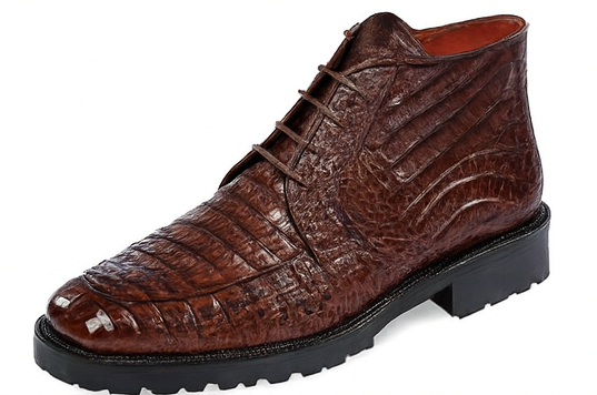 Los Altos Mens Brown Crocodile Chukka Boot ZA2060207 - Image 2