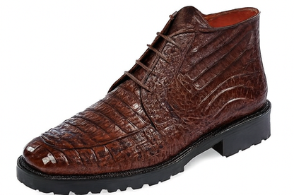 Los Altos Mens Brown Crocodile Chukka Boot ZA2060207 - Image 2