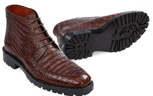 Los Altos Mens Brown Crocodile Chukka Boot ZA2060207 - Image 3