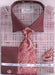 Men's Burgundy Two Tone French Cuff Dress Shirt Set