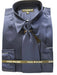 Fashion Cheap Priced Sale Men'S New Navy Satin Dress Shirt Combinations Set Tie Combo Shirts Men'S Dress Shirt