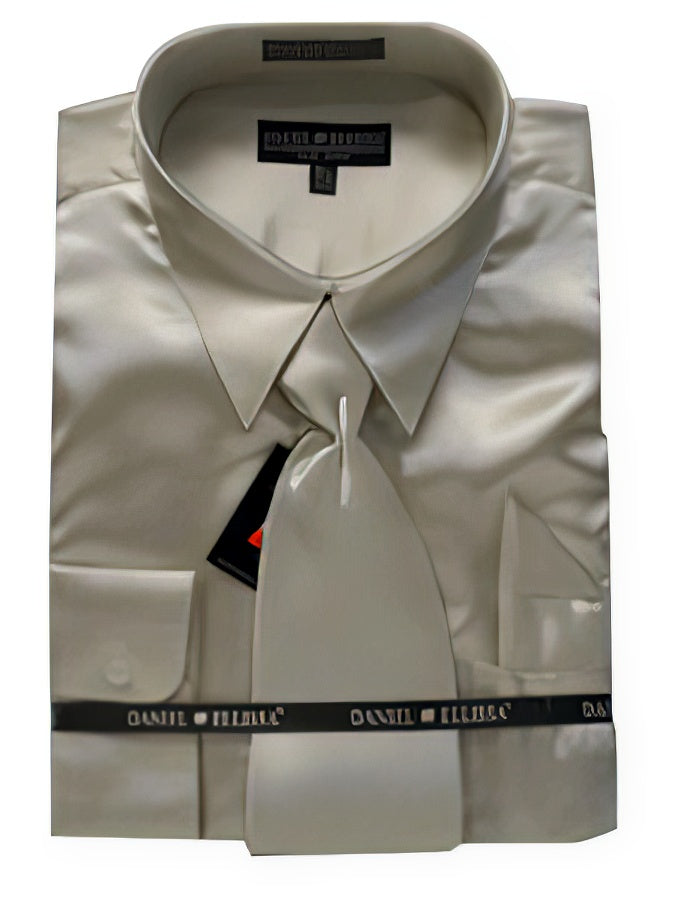 beige dress shirt and tie Fashion Sale Men'S New Tan ~ Beige Satin Dress Shirt Tie Combinations —  MensUSA