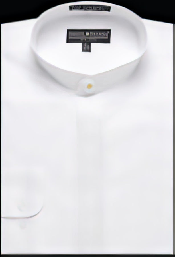 Men'S Collarless Embroidered Mandarin Banded Preacher Round Style Collar White Men'S Dress Shirt White / 50 Long Jacket