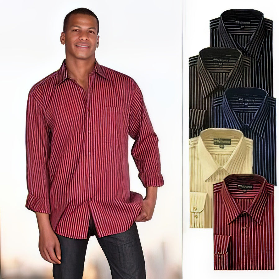 Men's Casual Striped Cotton Shirt for Comfortable Daily Wear