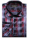 Men'S Fancy Shirts Red/Black(100% Polyester) Flashy Shiny Satin Silky Touch