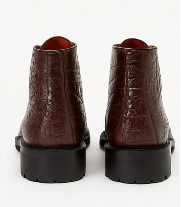 Los Altos Mens Brown Crocodile Chukka Boot ZA2060207 - Image 6