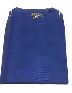 Royal Blue Mock Neck Long Sleeve Shirts For Men's