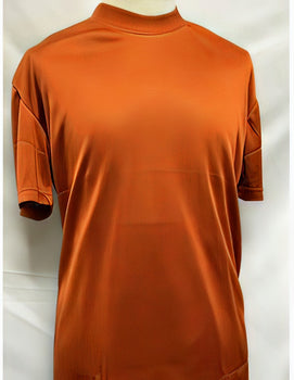 Short Sleeve  Rust Mock Neck Shirts For Mens