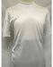 Men's Stylish White Mock Neck Shiny Short Sleeve Shirt